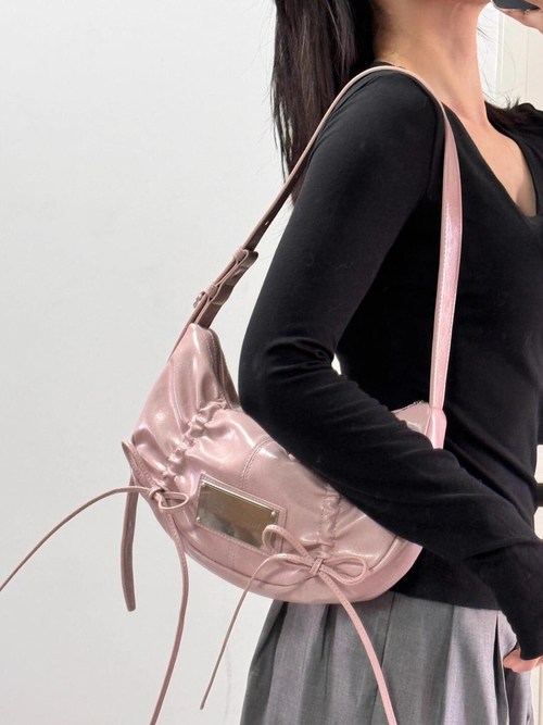 Matin Design Purse Cross Luxury Ladies Shoulder Bag Elegant Quilted Bow Bag Leather Womens Shoulder Bags