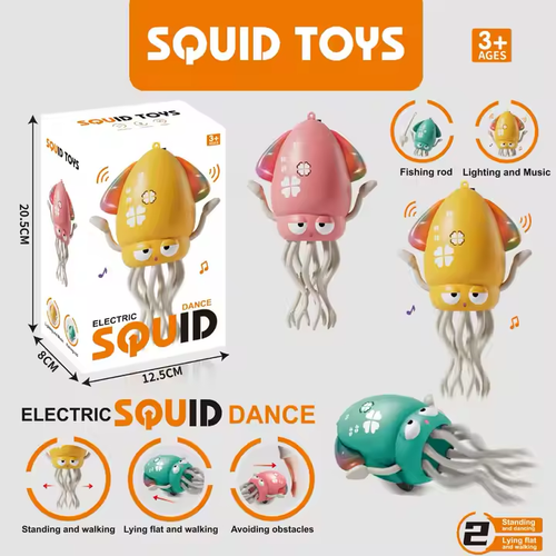 Electric Crawling Octopus Toy with LED Light-up Toys Crazy 8-Leg Action Octopus with Smart Obstacle Avoidance