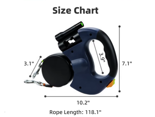 2025New 3m Dual Retractable Double End Lead Rope Led Light Automatic 360° Tangle-Free Retractable Dog Walking Leash With Container