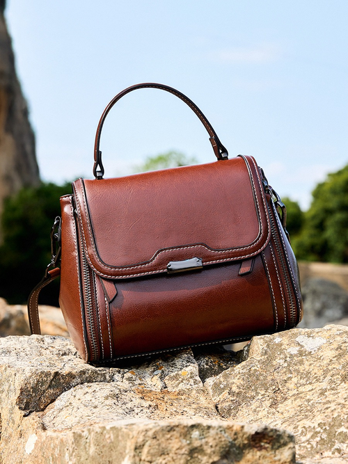 2025 Womens Genuine Leather Bucket Bag Convertible Crossbody Shoulder Tote Work Commute Purse