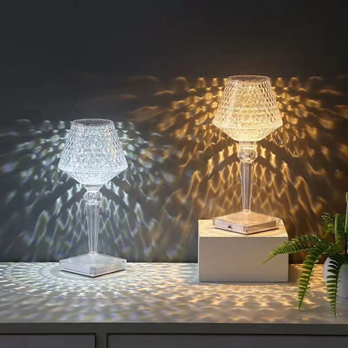 Modern Indoor 5V USB Port LED Bedside Dining Table Lamp Acrylic Crystal 16 Color Temperature Options Flexible Design for Bedrooms