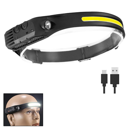 2025New RTS at Portable Rechargeable Head Lamp XPE COB Outdoor Running Climbing Working Waterproof Sensor LED Headlight Headlamp