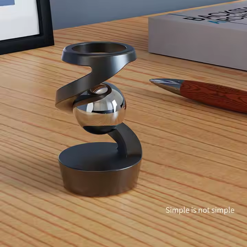 2025New Aluminum Alloy Stress Relief Kinetic Optical Illusion Desk Spinning Toy Desktop Fidget Spinner Gadget Levitation Ball Toy