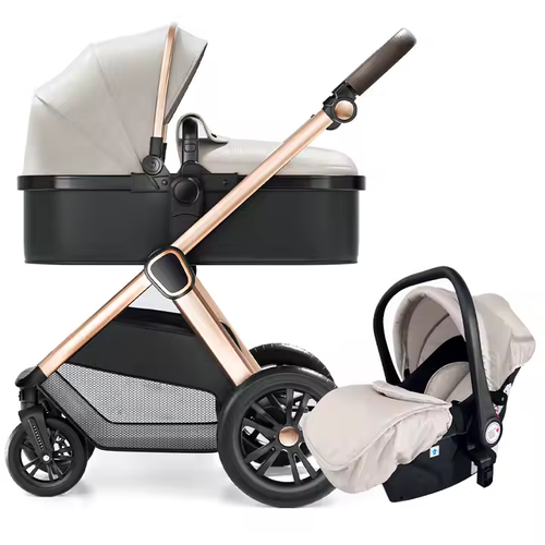 Wholesale Custom 3 in 1 Stroller Baby Carriage Pushchair Luxury Compact Folding Baby Pram Stroller 3 in 1 With Car Seat