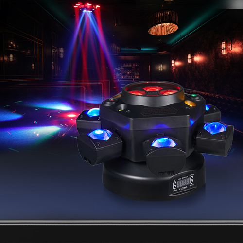 Mini 150W Six-Arm Bee Eye LED head moving light RGBW Laser Beam UV Emittance DMX512 Control for Disco Party Stage DJ Dance