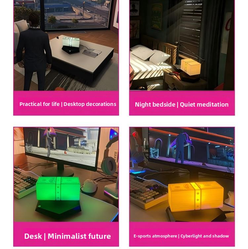 3D Magnetic Levitating Moon Modern Touch Money Lamp Dollar Bill LED Night Light Rotating Base Bedroom Office Desk Decor Plug-In