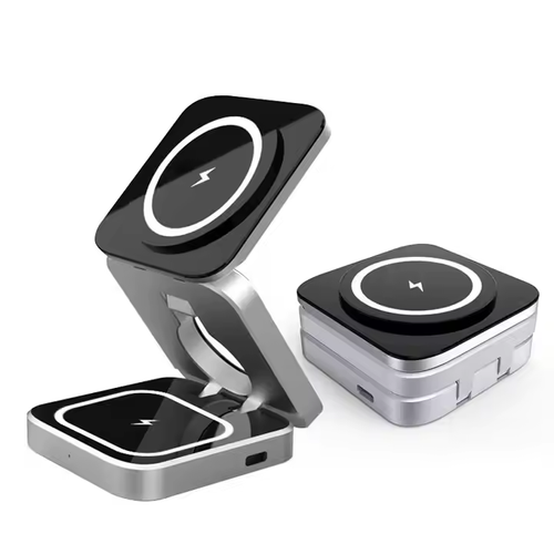 2025New 3 in 1 Foldable 15W Magnetic Wireless Charger for Watch for Airpods for iPhone for Samsung Multifunction Wireless Charging Stand