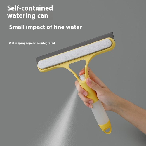 Multifunctional Three in One Cleaning Squeegee Double-Sided Wiping with Liquid-Added Nozzle Plastic Silicone Handle