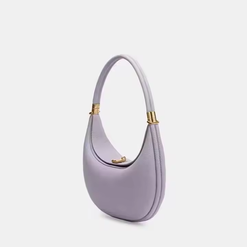 Hot Selling Custom Logo Women's PU Leather Handmade Half Moon Handbag Ladies Designer Underarm Shoulder Bags