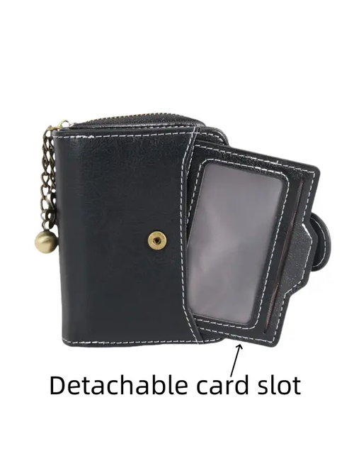 Mini bag, personalized and simple style, short wallet for men and women, vintage style zippered coin purse, multi-functional driver's license holder.