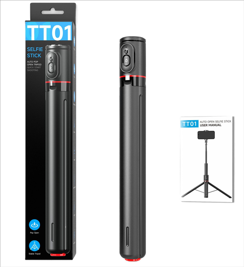 2025New Portable TT01 Selfie Stick & Tripod Remote-Controlled Jump Pole Live Broadcast Artifact with Fold Function for Mobile Phones