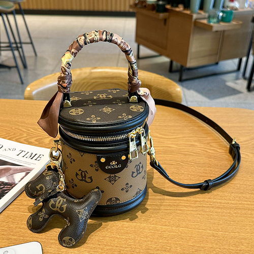 2025Luxury Ladies Cylinder Bags 2025 New Fashion Shoulder Handbag Woman Crossbody Rich Bucket Bag