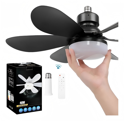 Outdoor Camping Ceiling Fan with Light Ventilation Fan DC Motor Electric & USB Powered Hotel Use Stainless Steel
