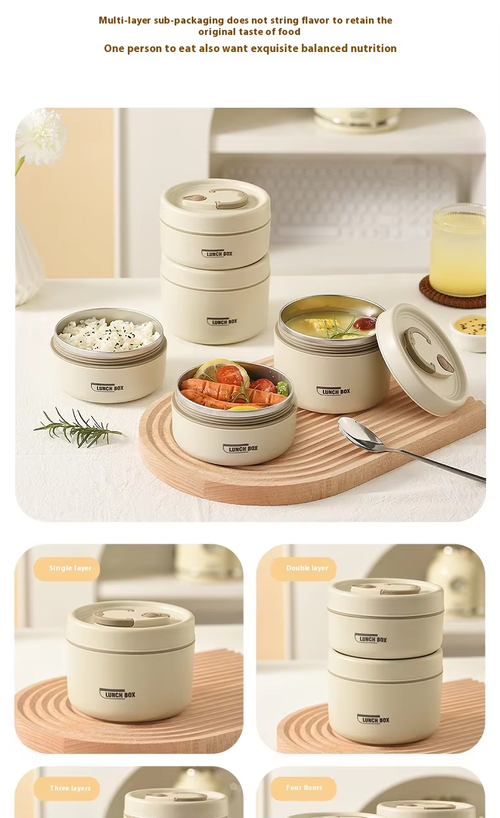 316 Stainless Steel Insulated Lunch Box with Portable Soup Bowl Office Workers' Insulated Bucket Lid for Microwave Oven Use