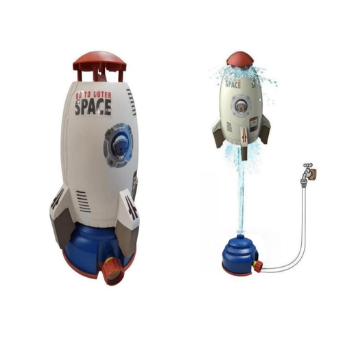 Outdoor Summer Sports Parent-child Interaction Plastic Rotating Water Pressure Rising Space Rocket Sprinkler