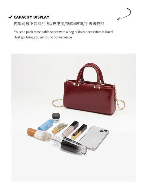 2025 Autumn Mini Shoulder Crossbody Handbag for Women New Product with Crimson Texture High-End Cover Closure