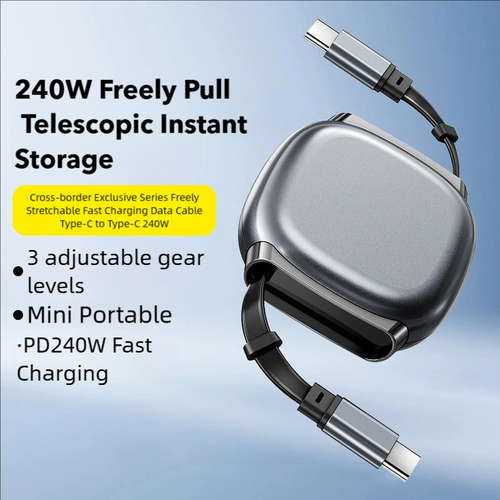 3ft 240W Type c to c Retractable Date Cable Length Phone Accessories Wholesale Type-C Magnetic USB C Data Cable
