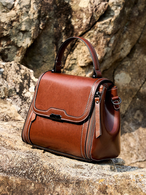 2025 Womens Genuine Leather Bucket Bag Convertible Crossbody Shoulder Tote Work Commute Purse