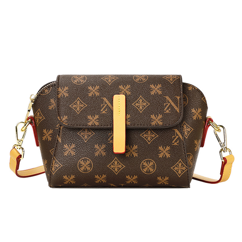 Casual Style PU Leather Shoulder Bag for Women Solid Color Flap Crossbody Bag