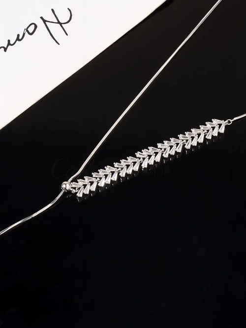 Pull-Out Adjustable Wheat Ear Necklace Women's Niche Design Sweater Chain High-End Cold Style Neck Necklace Accessories