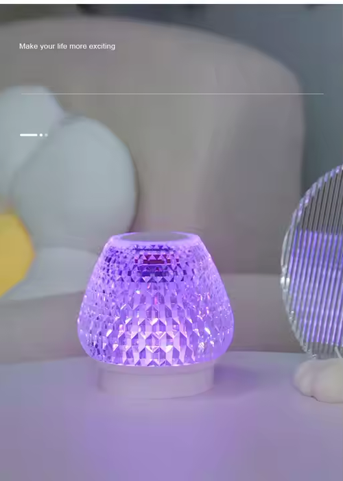 Crystal Smart Touch Control Lamp Bluetooth Speaker with Dazzling RGB Light 360-degree Stereo Surround Wireless Loudspeaker