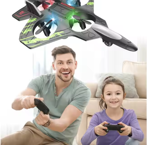 Rc Glider Flying Toy With Light Jet Airplane 2.4G EPP Stunt Remote Control Foam Fighter Plane Toys