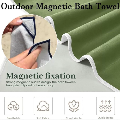 Outdoor Magnetic Bath Towel Quick-drying Absorbent Beach Towel Changing Shaded Towel Sports Towel