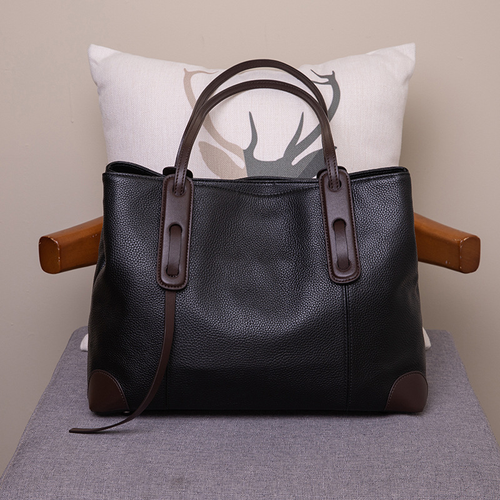 Premium Women's Large Capacity Soft Leather Tote Bag with Shoulder Strap Zip Closure Sequined Decoration Fashionable New Handbag