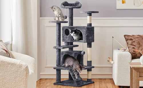 2026New Arrival Interesting Multi-level Cat Climbing Tower Wood Cat Scratcher Tree for Cat Playing and Rest