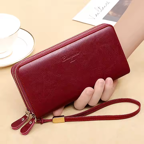 Money Leather Wristlets Wallets for Ladies Fashion Female Cellphone Purses 2025 Money Bag New Carteras De Mujer Wallet Women
