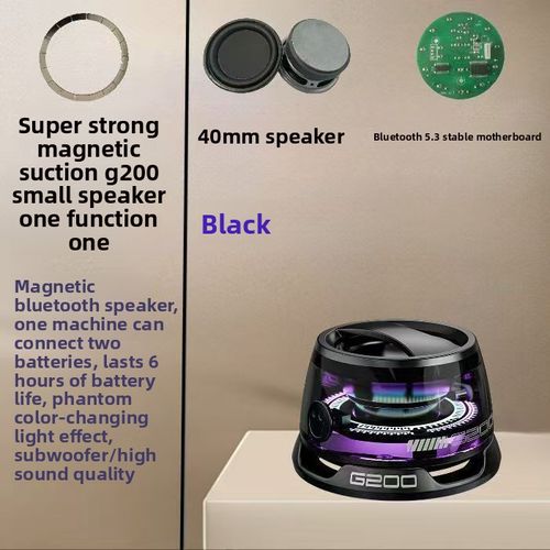 Portable Mini Wireless for BT Speaker with RGB Lighting Magnetic Phone Holder Audio 