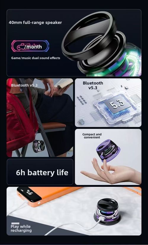 Portable Mini Wireless for BT Speaker with RGB Lighting Magnetic Phone Holder Audio 
