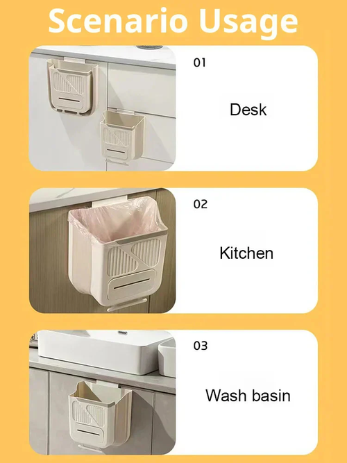 💥 Handige Opvouwbare Hangende Prullenbak – Bespaar Ruimte en Houd de Keuken Netjes 🗑️