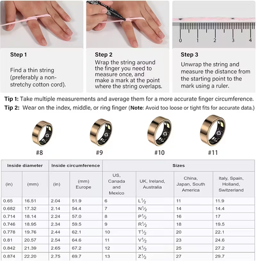 Smart ring, fitness ring, health tracking ring