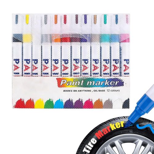 🔥Hot Seller🔥 COD！Permanent markers with vibrant, waterproof, oil-based pigment and a metallic finish. Great for school projects, tire rubber, CDs, and metal surfaces. Comes in 12 colors.