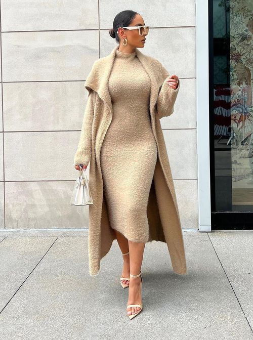 Autumn and Winter Dress Coat Two-piece