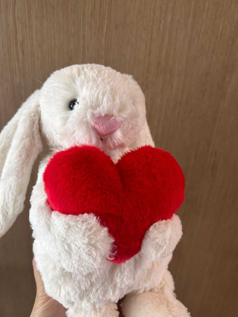Bashful Red Love Heart Bunny