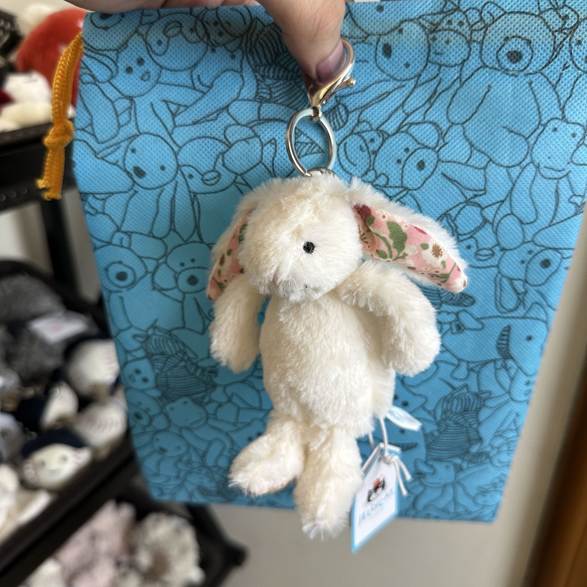 Blossom Cream Bunny 'Berry' Bag Charm
