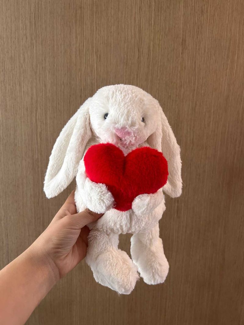 Bashful Red Love Heart Bunny