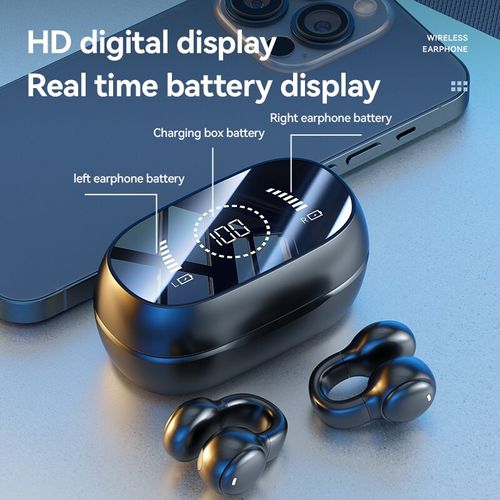 New M47 Bluetooth headset digital display noise reduction screen large power waterproof clip-on earphones