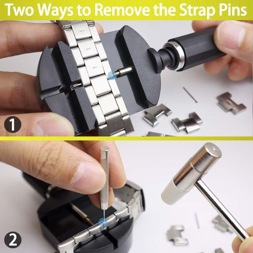 Watch Link Removal Kit, Watch Band Sizing Tool for Watch Strap Adjustment, Watch Pins Replacement, Watch Hammer, Spring bar