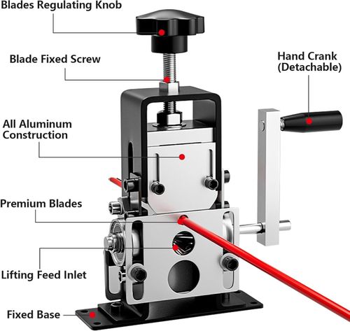 Manual & Electric Operable Wire Stripping Machine, Quick-Change Blade Wire Stripper, Cable Strippers, Heavy-Duty Specialty Metal Hand Tool for Scrap Cable Stripping & Cutting
