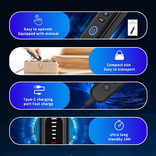 Hidden Camera Detector for Travel, Hidden Camera, Bug, GPS & RF Detector, RF Bug Scanner, Anti-Spy Finder,5 Levels,3 Modes,Covert Device Sweep with Instant Alerts Privacy Protection,Portable Safety