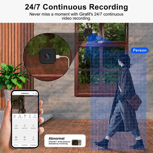 Window Cam - 1080P Wi-Fi Indoor Security Camera, Glass-Mount No-Drill Install, Sharp Outdoor View, Color Night Vision, Included Angle Mount, Magnetic Easy Setup, Local Recording, Remote Access, Bluetooth for Home & Apartment Use