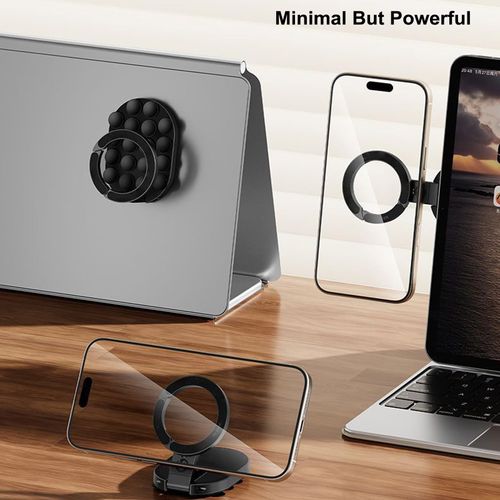 Magnetic Suction Phone Stand for MagSafe, Multifunctional Phone Mount,18 Strong Adhesion Suction Cups, Rotatable Foldable Universal Phone Holder for Car Gym Travel Home, Hands Free, Hook Design