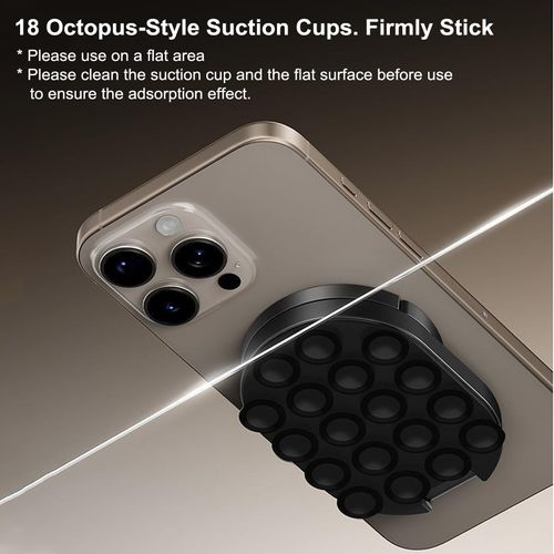Magnetic Suction Phone Stand for MagSafe, Multifunctional Phone Mount,18 Strong Adhesion Suction Cups, Rotatable Foldable Universal Phone Holder for Car Gym Travel Home, Hands Free, Hook Design