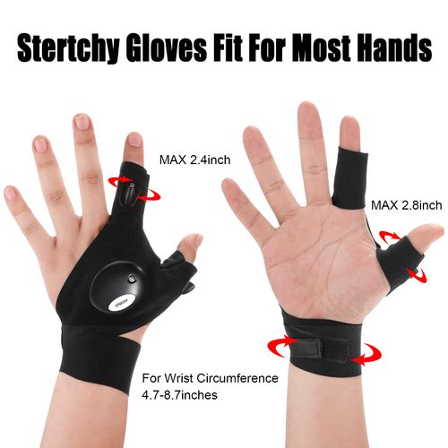 LED Flashlight Gloves, Stocking Stuffers for Men Dad Husband Adults, Cool Gadgets Hands-Free Lighted Work Gloves for Camping Fishing Repairing, Christmas Fathers Day Birthday Gifts,Black