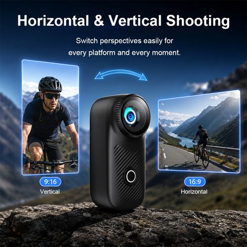 4K Thumb Action Camera, Tiny Size, Mount Anywhere, Small Body Camera, with Spring Clip, Portable Vlogging, Hands-Free POV Recording, Helmet Cam for Cycling, Motorcycle