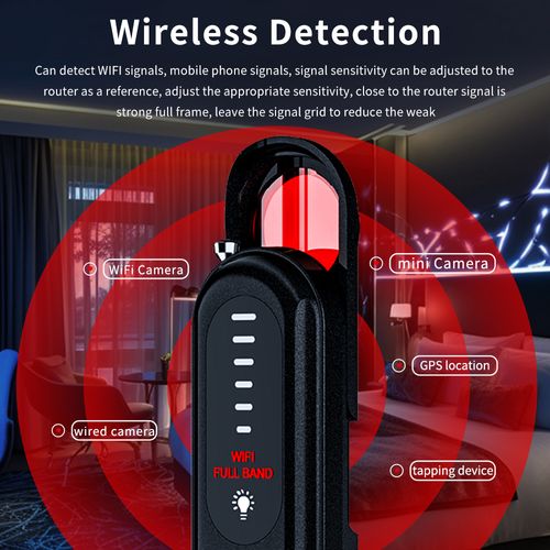 Hidden Camera Detector for Travel, Hidden Camera, Bug, GPS & RF Detector, RF Bug Scanner, Anti-Spy Finder,5 Levels,3 Modes,Covert Device Sweep with Instant Alerts Privacy Protection,Portable Safety