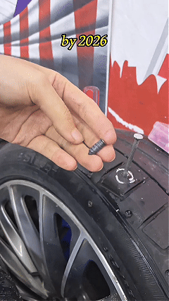 60PCS Tire Repair Rubber Nail, Vacuum Tire Repair Kits Spiral Rubber Nails, Tire Screw Plug Fast Tool Self Service Tire Repair Nail for car, Motorcycle, Truck, Tractor Tire Puncture Repair